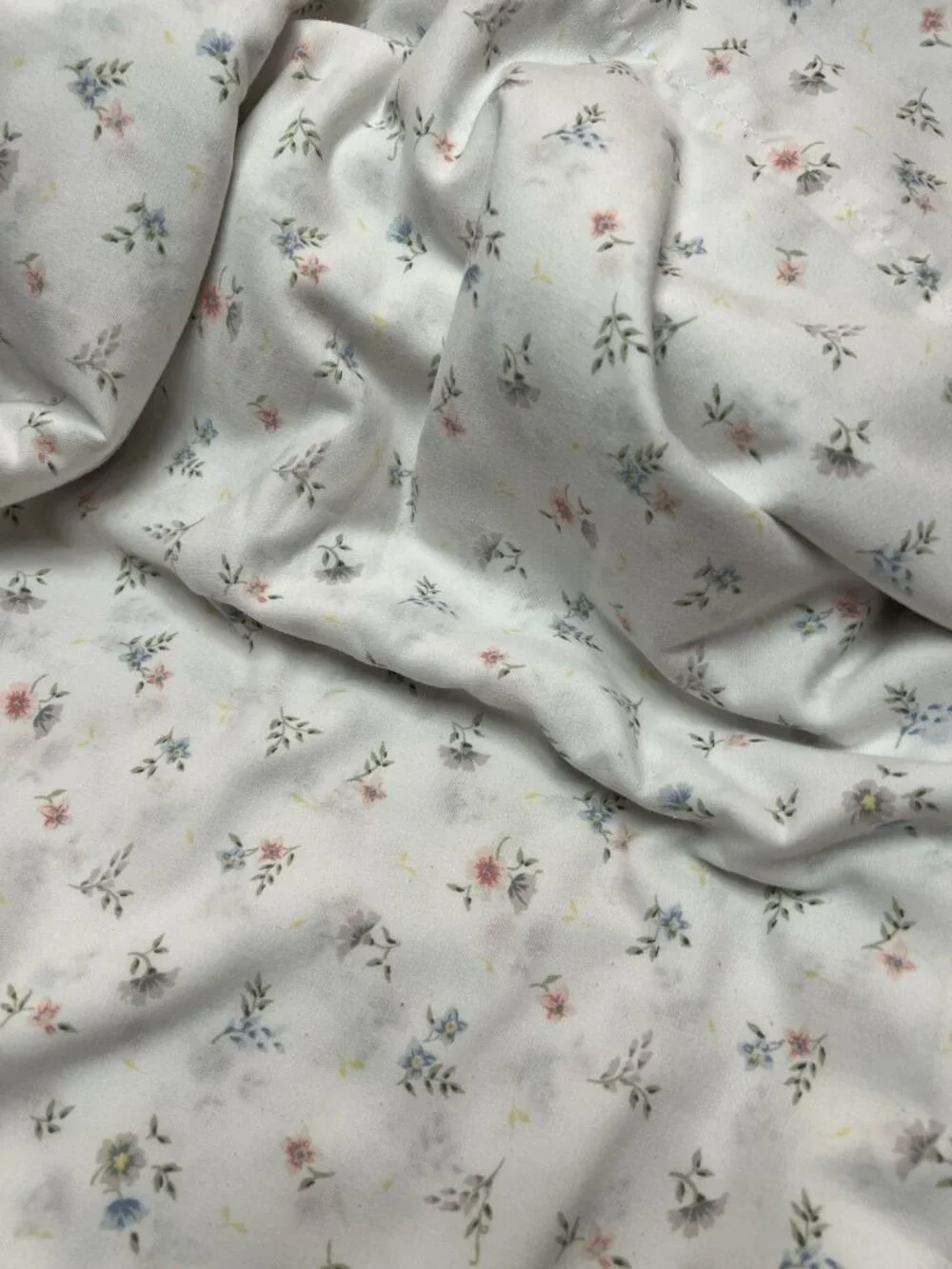 WESTPOINT STEVENS Double Flat Sheet Mini Floral Pastel Cotton Poly 78